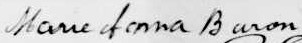 Signature de Marie Anna Baron: 28 octobre 1910 Signature de Marie Anna Baron: 28 octobre 1910