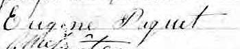Signature de Eugene Paquet: 17 janvier 1862 Signature de Eugene Paquet: 17 janvier 1862