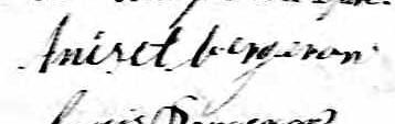 Signature de Aniset Bergeron: 5 février 1824 Signature de Aniset Bergeron: 5 février 1824