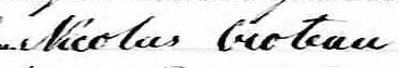 Signature de Nicolas Croteau: 24 janvier 1865