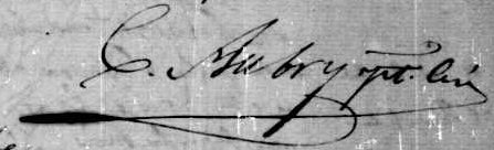 Signature de C. Aubry : 28 janvier 1839