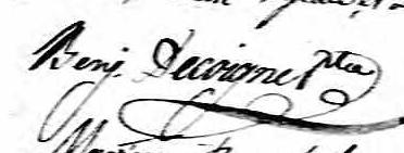 Signature de Benj. Decoigne Ptre: 28 octobre 1823