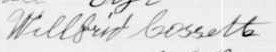 Signature de Wilfrid Cossette: 15 juillet 1907 Signature de Wilfrid Cossette: 15 juillet 1907