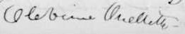 Signature d'Olevine Ouellette: 10 juin 1883 Signature d'Olevine Ouellette: 10 juin 1883