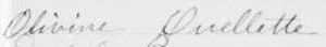 Signature d'Olivine Ouellette: 28 avril 1908 Signature d'Olivine Ouellette: 28 avril 1908