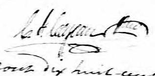 Signature de C. F. Cazeau Ptre: 24 août 1836