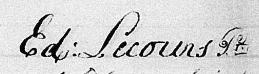 Signature de Ed. Lecours Pt: 4 février 1838 Signature de Ed. Lecours Pt: 4 février 1838
