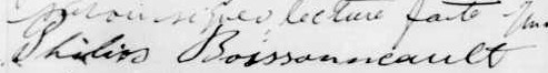 Signature de Philias Boissonneault: 6 avril 1903 Signature de Philias Boissonneault: 6 avril 1903