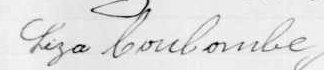 Signature de Liza Coulombe: 29 août 1898 Signature de Liza Coulombe: 29 août 1898