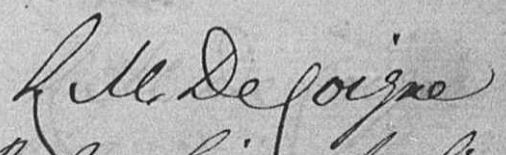 Signature de L. M. Decoigne: 1844