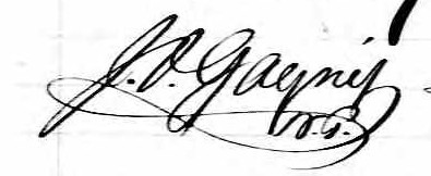 Signature de J. O. Gagné: 27 avril 1864