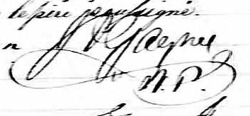 Signature de J O Gagnee N.P.: 21 mai 1865