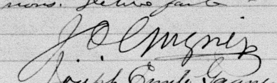 Signature de Joseph Octave Gagné: 8 juin 1896