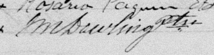 Signature de Révérend Michael Dowling: 8 août 1885
