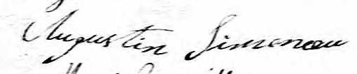 Signature de Augustin Simoneau: 30 janvier 1827 Signature de Augustin Simoneau: 30 janvier 1827