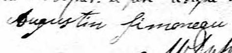 Signature de Augustin Simoneau: 25 mars 1830 Signature de Augustin Simoneau: 25 mars 1830