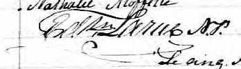 Signature de Edm Larue N.P.: 5 juillet 1860