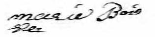Signature de Marie Boisver: 9 juin 1801 Signature de Marie Boisver: 9 juin 1801