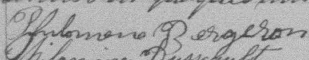 Signature de Philomene Bergeron: 24 octobre 1887 Signature de Philomene Bergeron: 24 octobre 1887