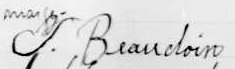 Signature de T. Beaudoin: 23 octobre 1899
