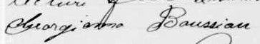 Signature de Georgianna Rousseau: 9 juillet 1895 Signature de Georgianna Rousseau: 9 juillet 1895
