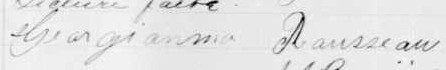 Signature de Georgianna Rousseau: 10 mars 1907 Signature de Georgianna Rousseau: 10 mars 1907