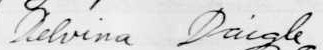 Signature de Delvina Daigle: 4 octobre 1910 Signature de Delvina Daigle: 4 octobre 1910