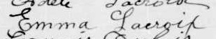 Signature d'Emma Lacroix: 28 juillet 1902 Signature d'Emma Lacroix: 28 juillet 1902
