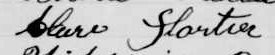 Signature de Clare Fortier: 22 juillet 1889