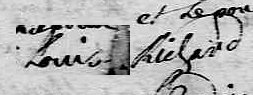 Signature de Louis Richard: 17 février 1721 Signature de Louis Richard: 17 février 1721