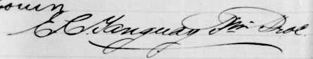 Signature d'E C Tanguay: 13 juillet 1890