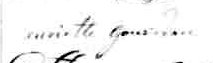 Signature d'Henriette Gourdeau: 10 février 1846 Signature d'Henriette Gourdeau: 10 février 1846