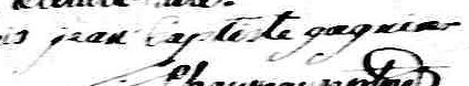 Signature de Jean Baptiste Gagnier: 31 janvier 1786