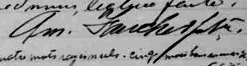 Signature d'Am. Faucher Ptre: Registre de Saint-Julien-de-Wolfestown, 1898