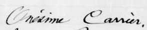 Signature d'Onésime Carrier: 5 juillet 1899