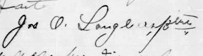 Signature de Jos O. Langeurs : 12 novembre 1902