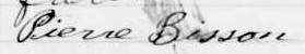 Signature de Pierre Bisson: 13 juin 1904