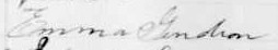Signature d'Emma Gendron: 5 août 1907