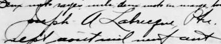 Signature de Joseph A. Labrecque, p: 17 août 1910