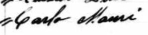 Signature de Carlo Mauri: 10 décembre 1921 Signature de Carlo Mauri: 10 décembre 1921