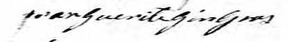 Signature de Marguerite Gingras: 18 novembre 1823 Signature de Marguerite Gingras: 18 novembre 1823