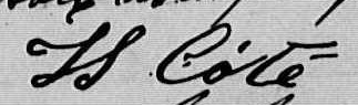 Signature de H. Côté: 11 février 1868 Signature de H. Côté: 11 février 1868