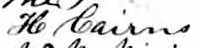 Signature de H. Cairns: 18 déecmbre 1868