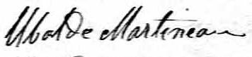 Signature de Ubalde Martineau: 8 janvier 1839 Signature de Ubalde Martineau: 8 janvier 1839