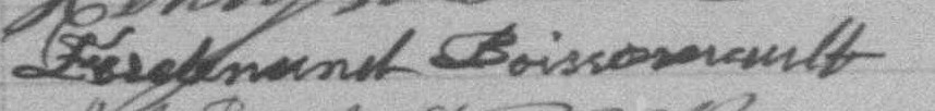 Signature de Ferdinand Boissonnault: 31 octobre 1892