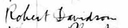 Signature de Robert Davidson: 2 septembre 1869