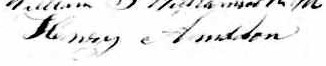 Signature d'Henry Anderson: 26 octobre 1869