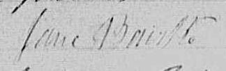 Signature de Jane Bourke: 7 décembre 1869