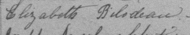 Signature d'Elizabeth Bilodeau: 15 février 1887 Signature d'Elizabeth Bilodeau: 15 février 1887