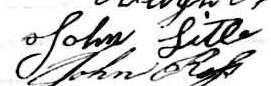 Signature de John Litle: 9 août 1842